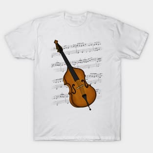 Double Bass Player Bassist String Musician (Colour) T-Shirt